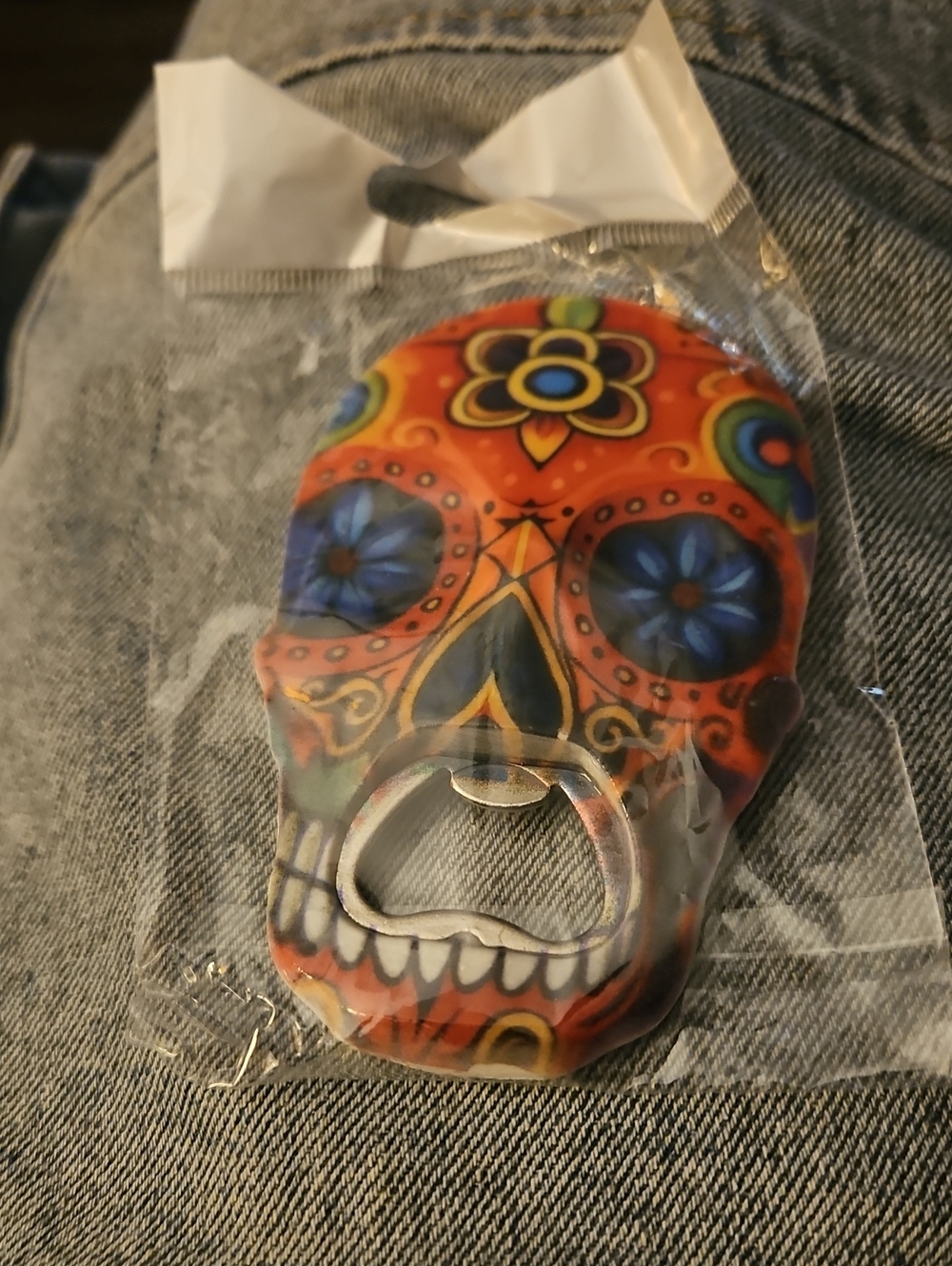Sugar Skull, Dia De Los Muertos Magnetic Refrigerator Bottle Opener NWT